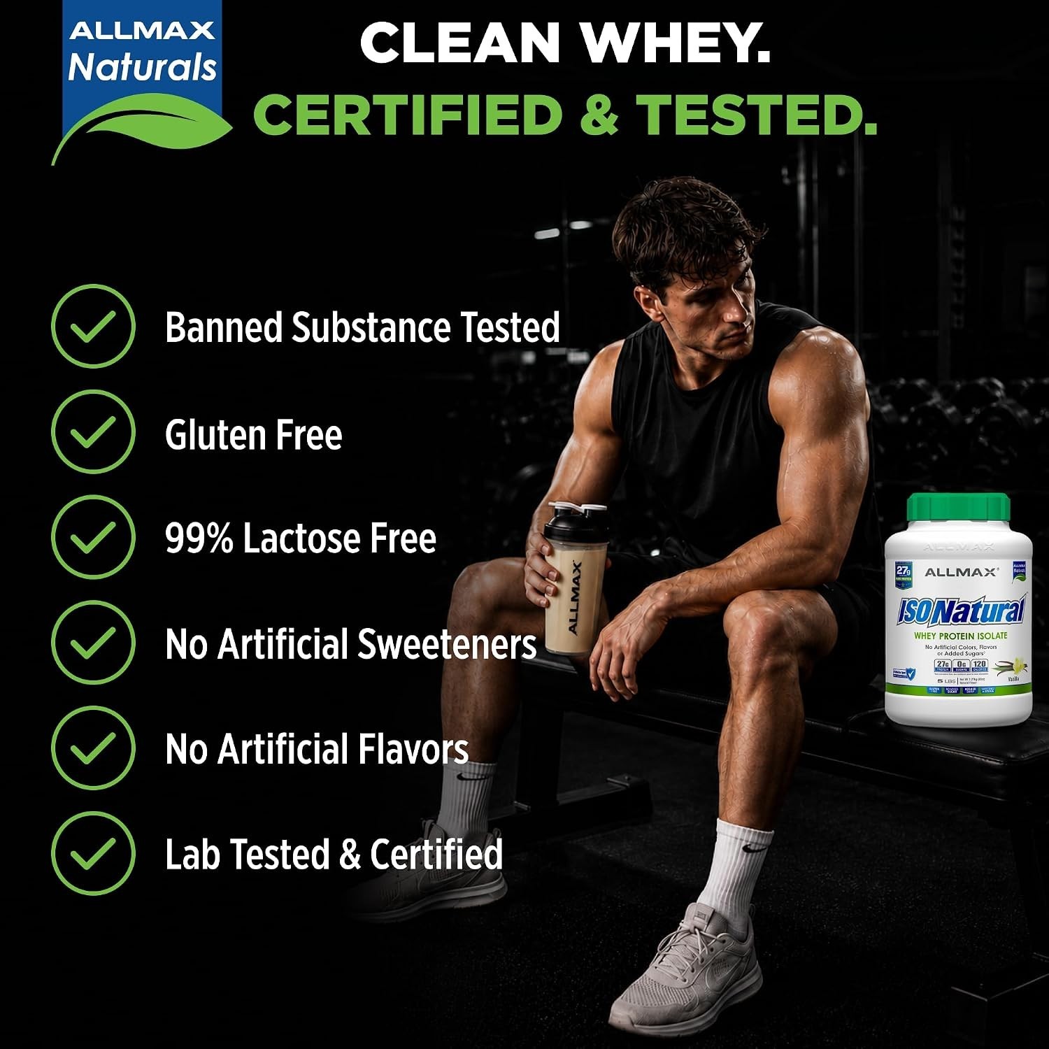 ISONatural™ Whey Protein Isolate – Vanilla – 5 lbs (2.27 kg) – Exp 9/2027