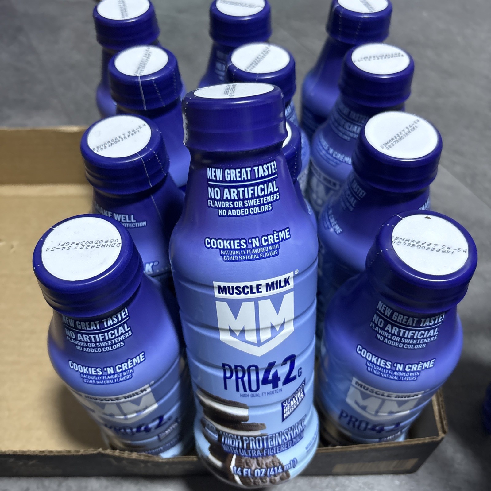 Muscle Milk Pro High Protein Shake, Cookies ‘n Creme, 14 Fl Oz (Pack of 12)