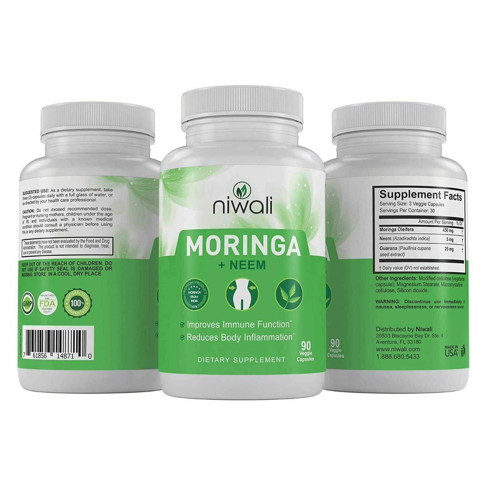 Niwali Moringa + Neem Capsules – Immune Support & Inflammation Relief | 90 cap