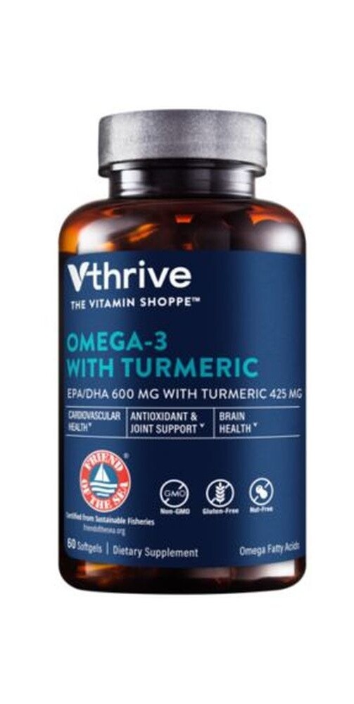 Omega-3 with Turmeric – EPA/DHA 600 MG with Turmeric 424 MG (60 Softgels)