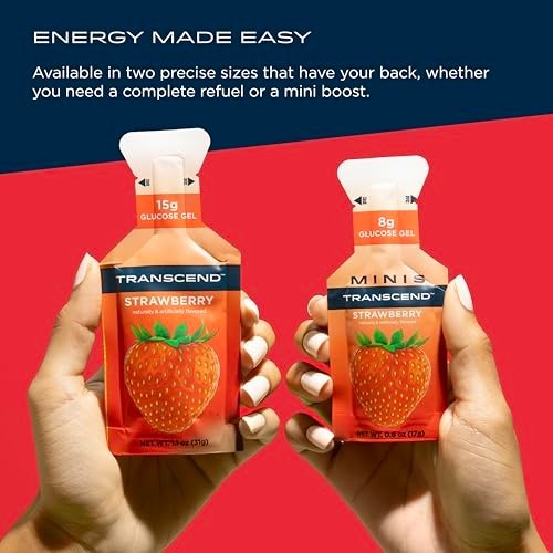 Mini Energy Gel Strawberry 24 Pack 0.6 Ounce Fast Acting Carb Boost Portable