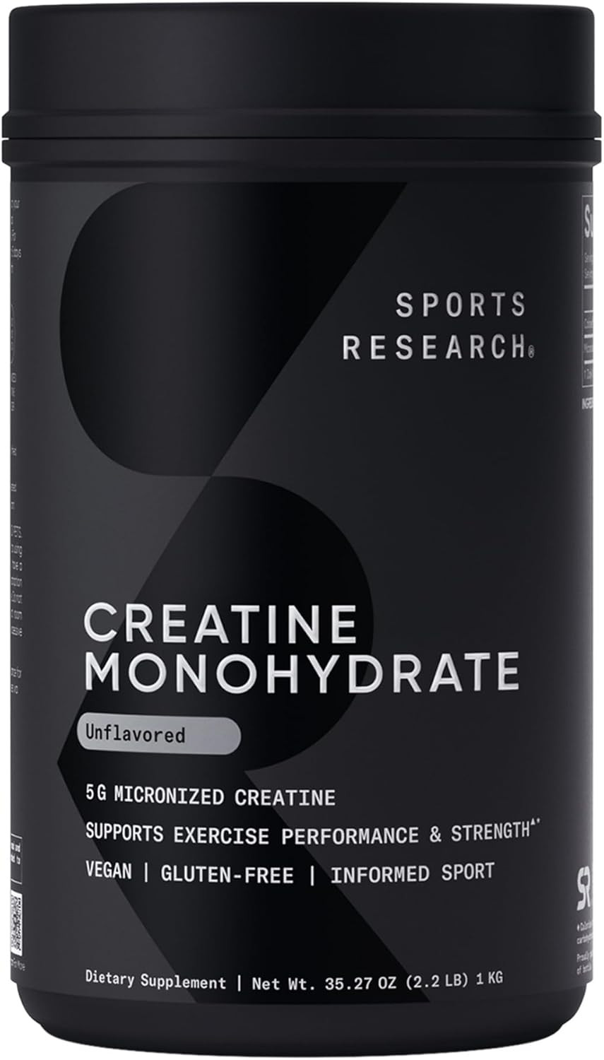 Sports Research Creatine Monohydrate Micronized Powder 35.27 oz 5g Serving