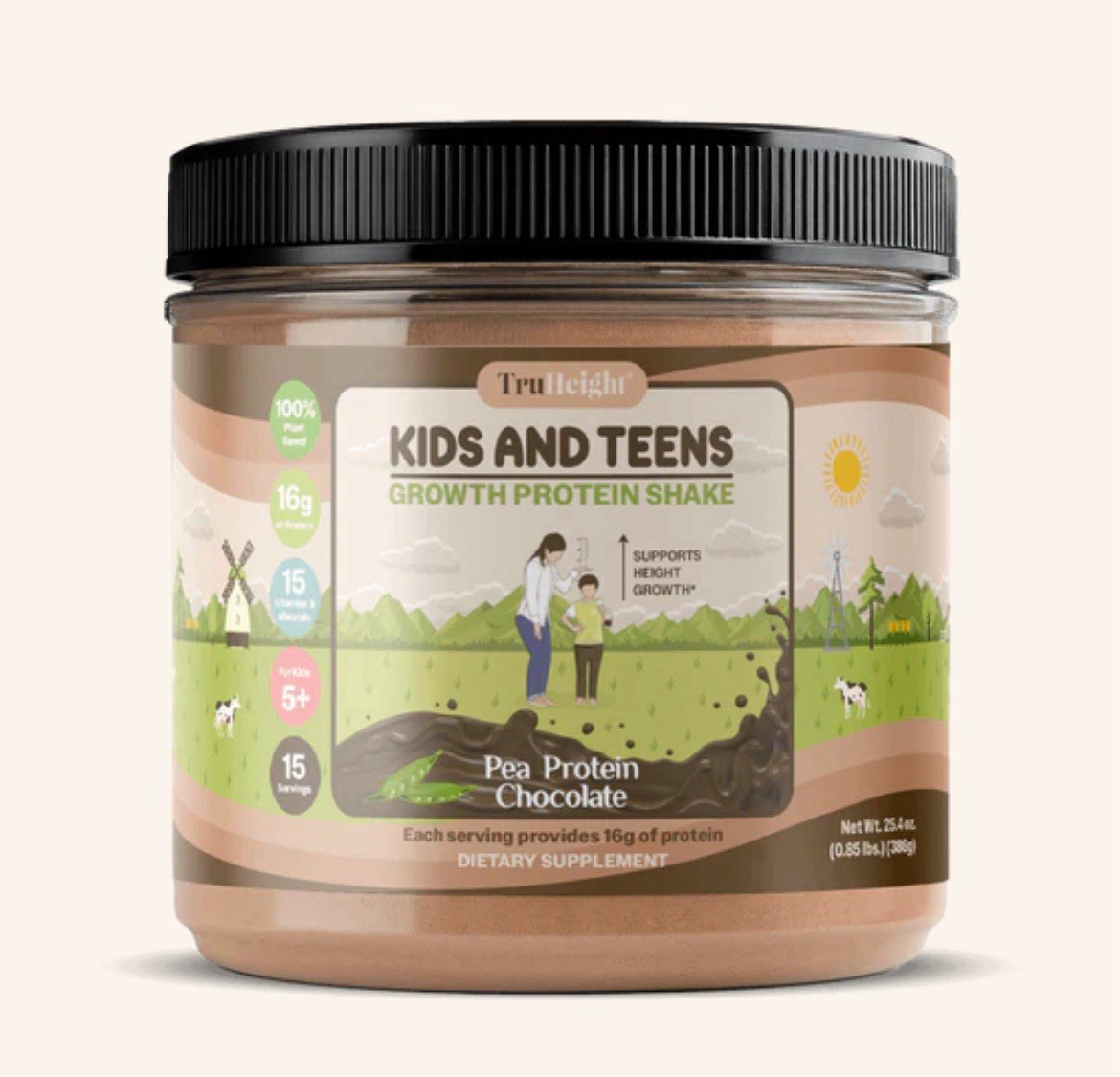 TruHeight Growth Protein Shake Chocolate Milk Pea Protein – Kids & Teens Lot Of2