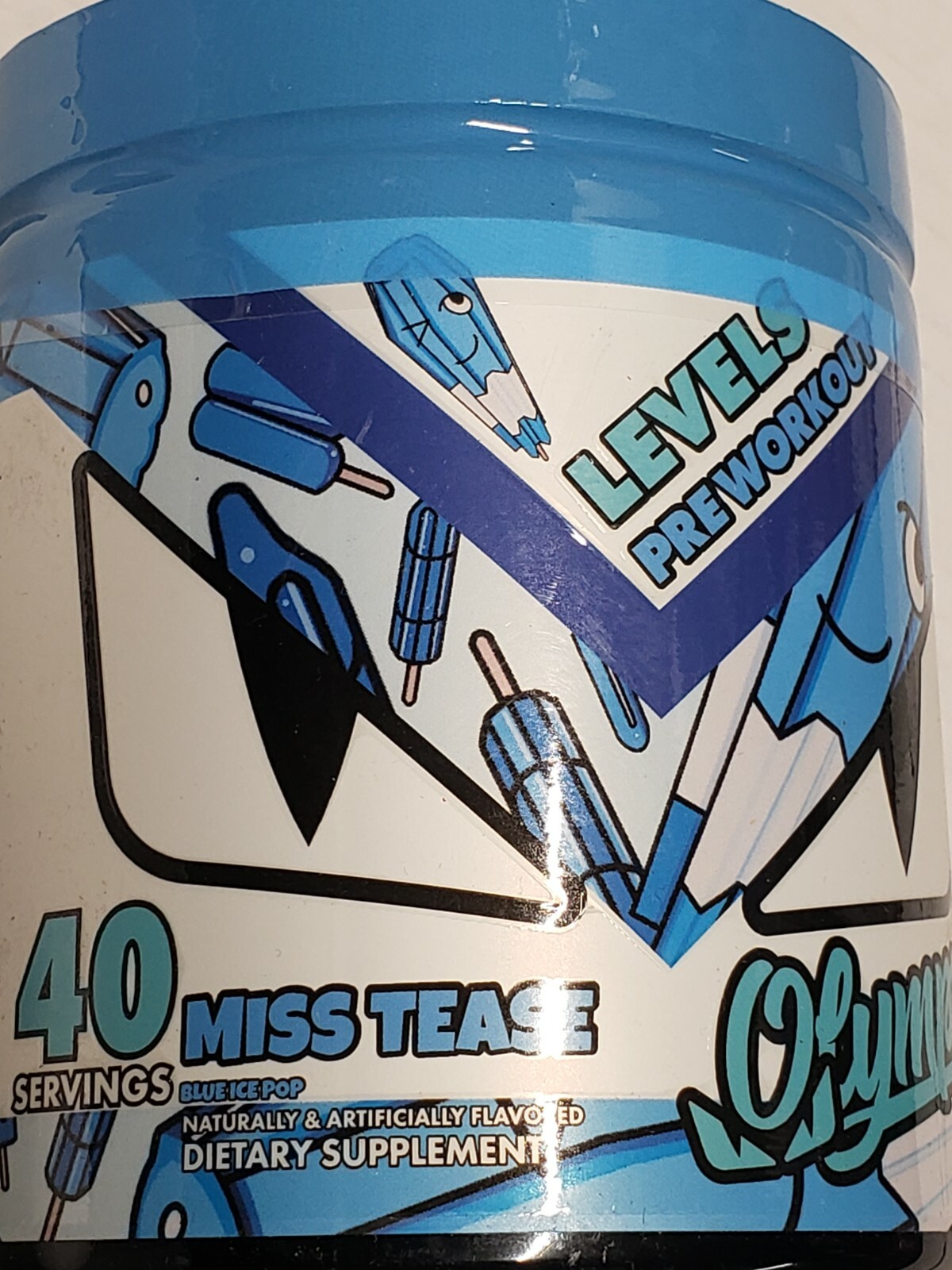 Olympus – LEVELS Pre-Workout – Miss Tease – Blue Ice Pop – 40 Serv – Exp 9/2024