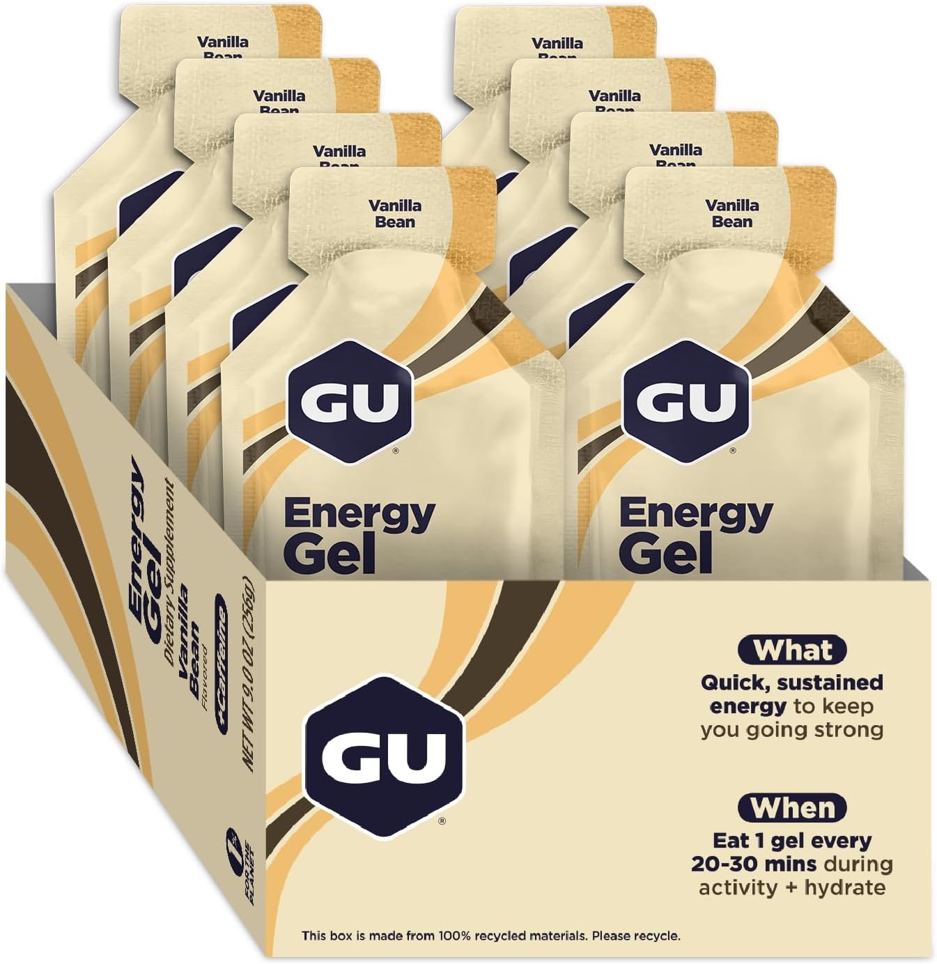 GU Energy Original Sports Nutrition Gel, 8-Count, 8 Count (Pack of 1)
