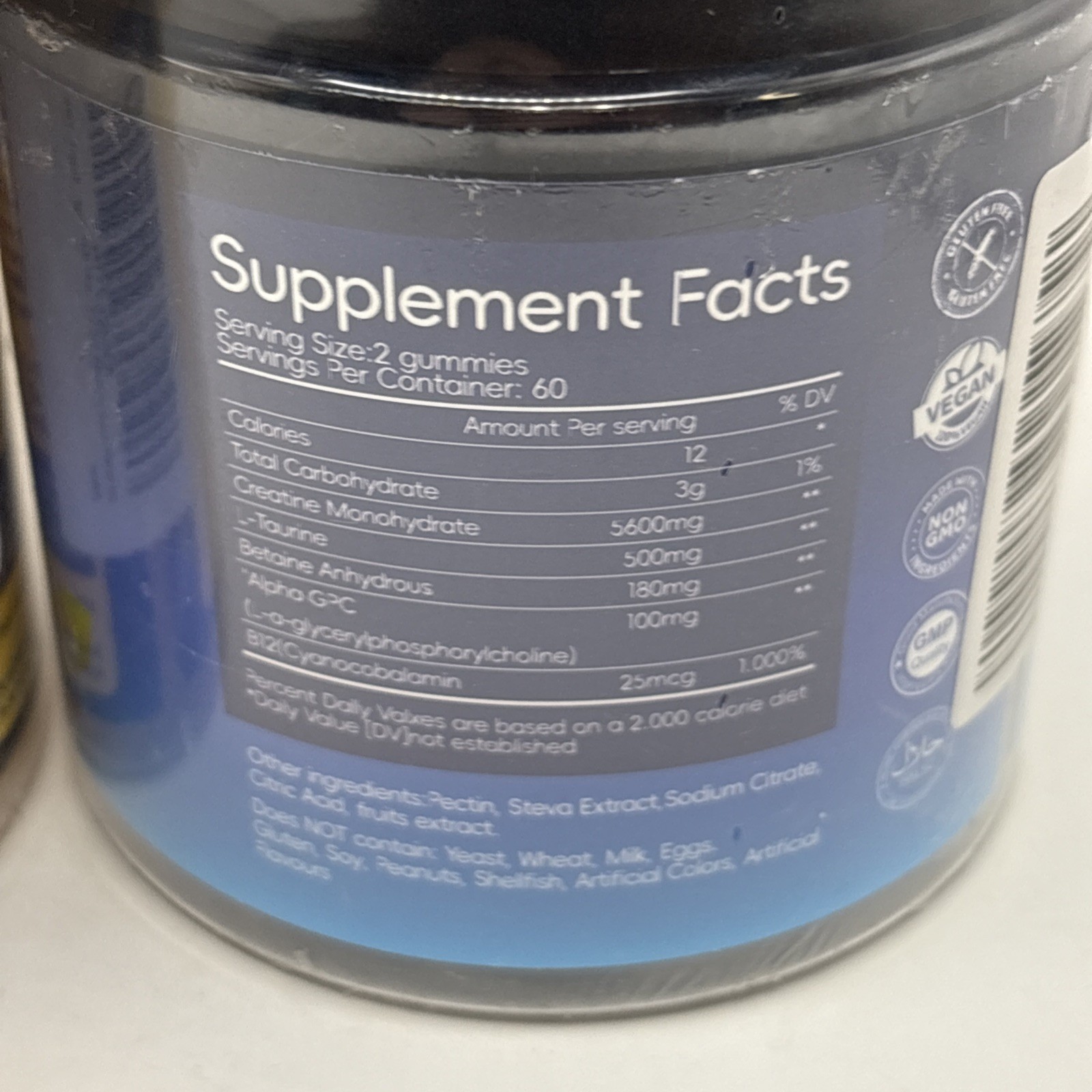 Lot Of 3 Creatine Monohydrate Gummies Lemon Blueberry Mixed Berry 120 Count= 360