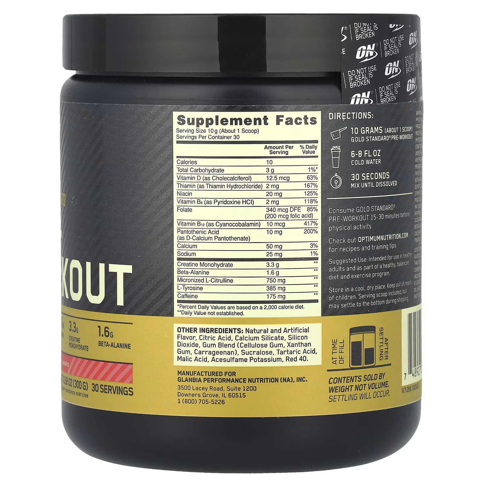 2 X Optimum Nutrition, Gold Standard� Pre-Workout, Fruit Punch, 10.58 oz (300 g)