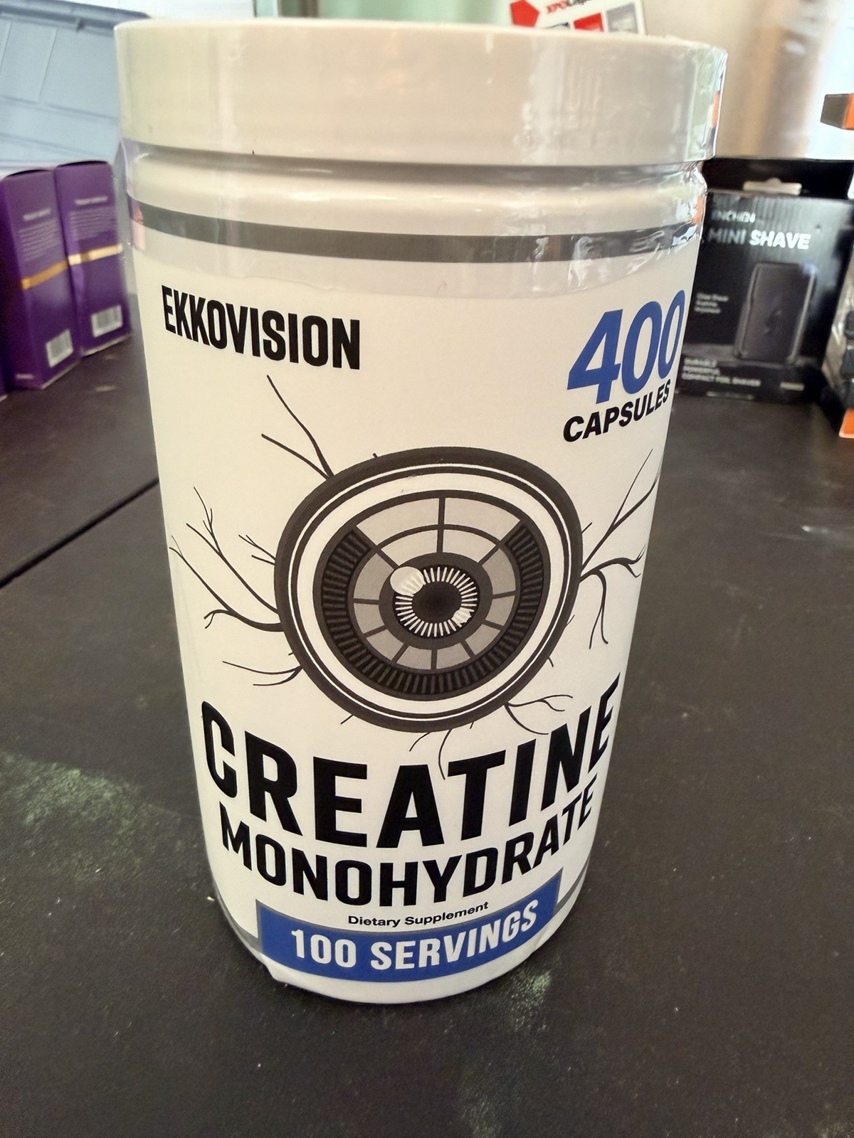EKKOVISION Creatine Monohydrate Capsules Unflavored 400 Count 100 Servings