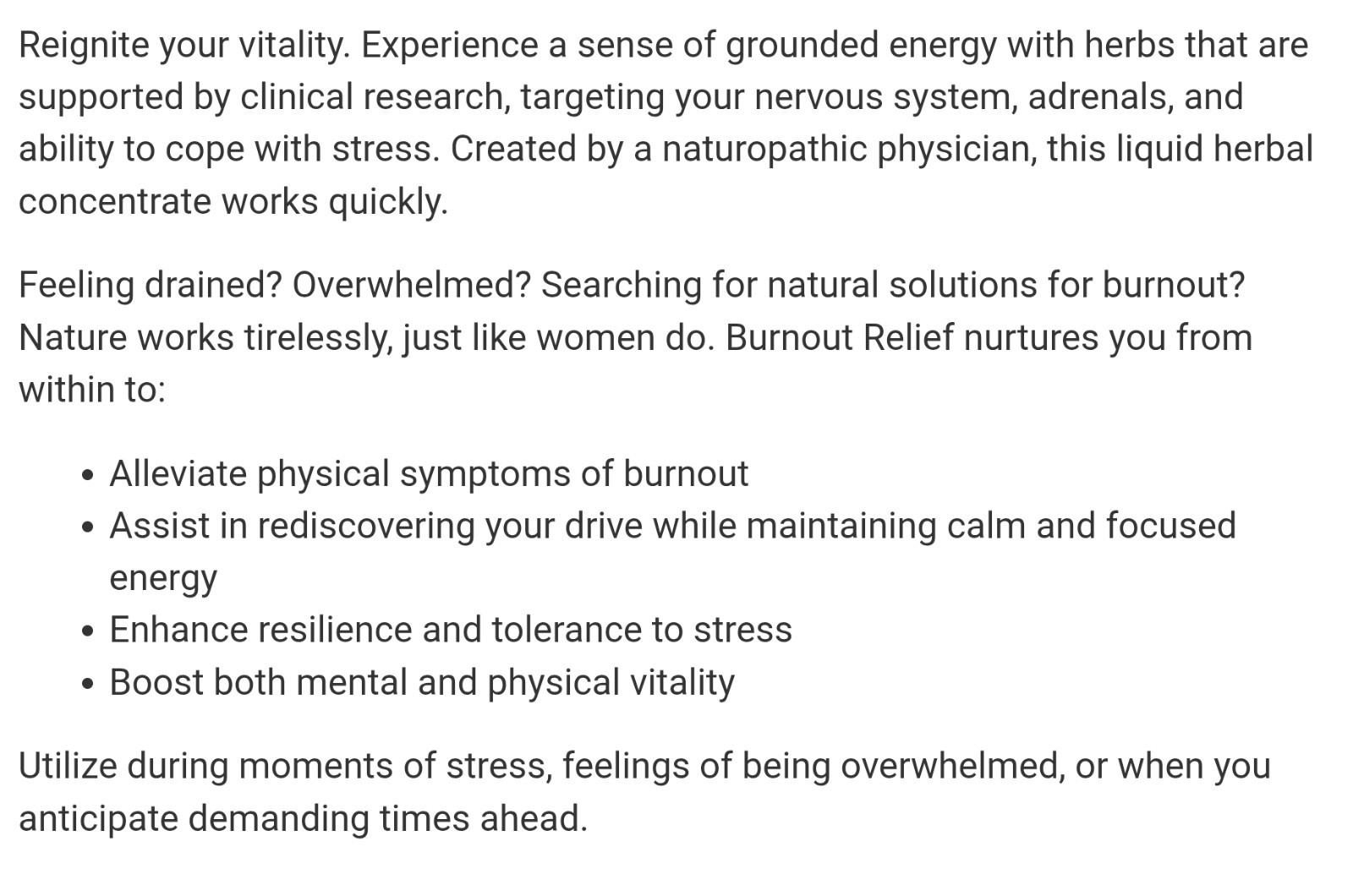 WILE BURNOUT Relief TINCTURE 1 fl oz (15 Serv) Natural Energy BEST BY 04/26
