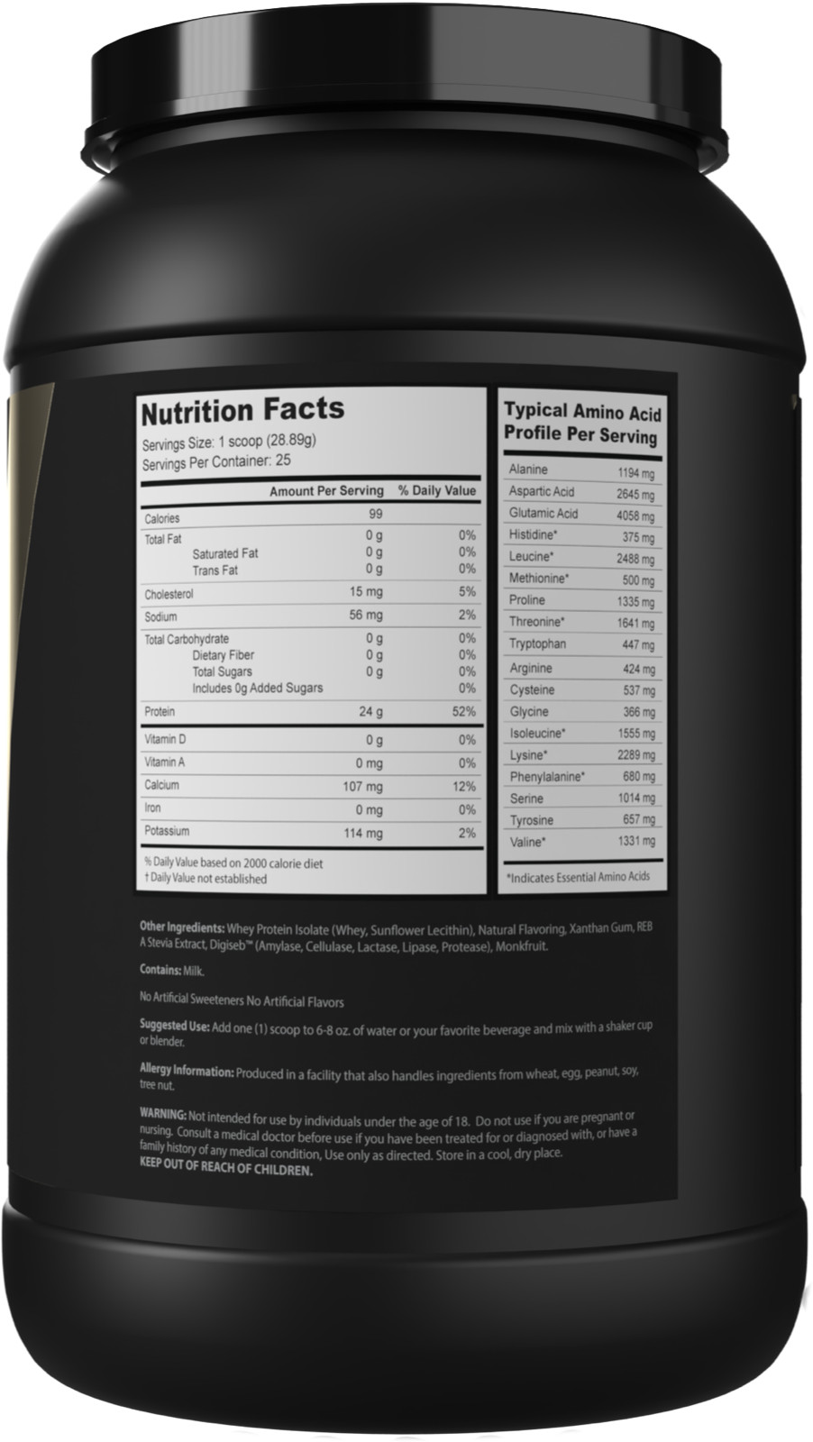 Whey Protein Isolate Vanilla Zero Carb Sugar Free Protein Powder 2 Pack