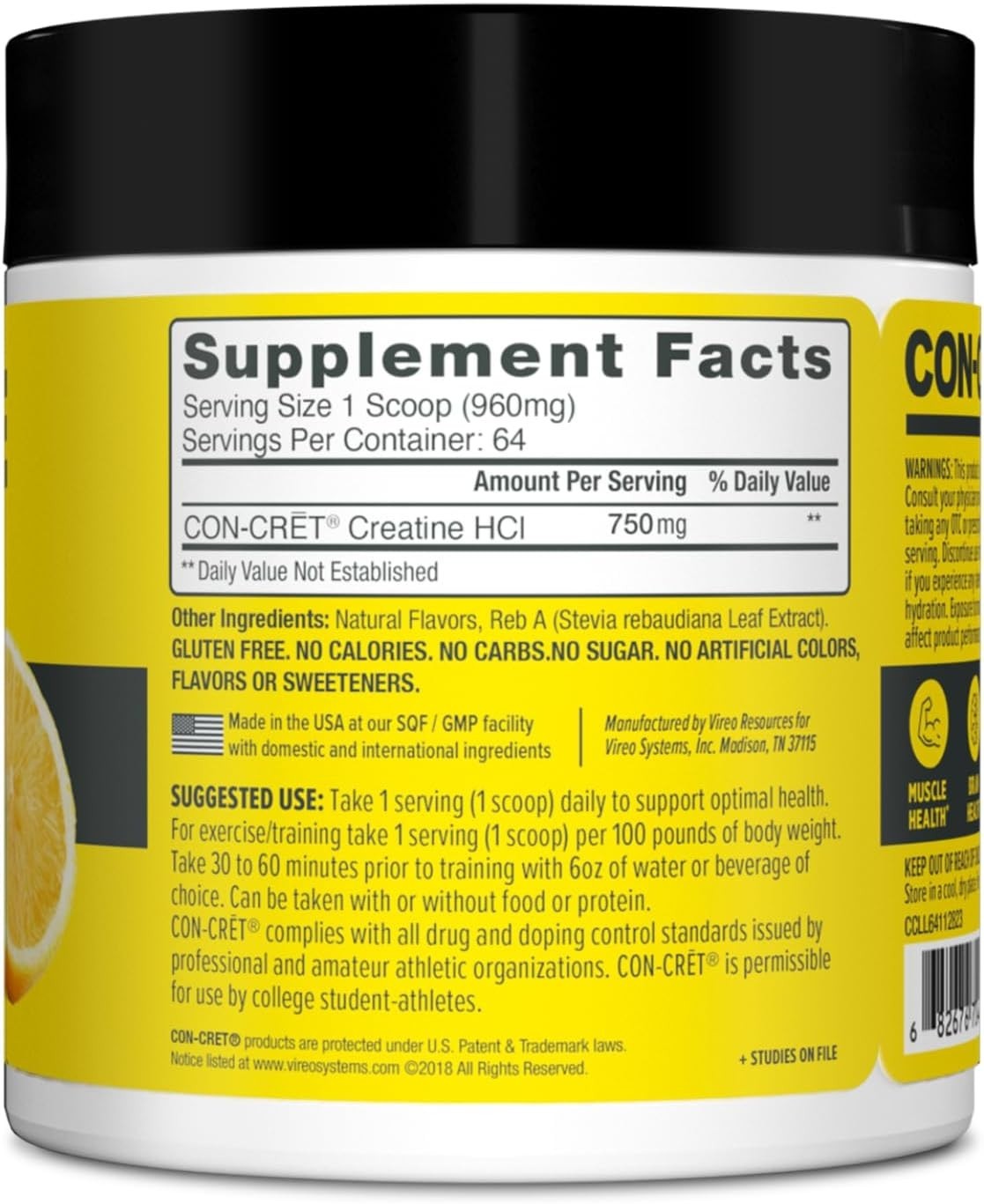 CON-CRET Creatine HCl Powder | Muscle Cognitive Cellular Energy Support | No …
