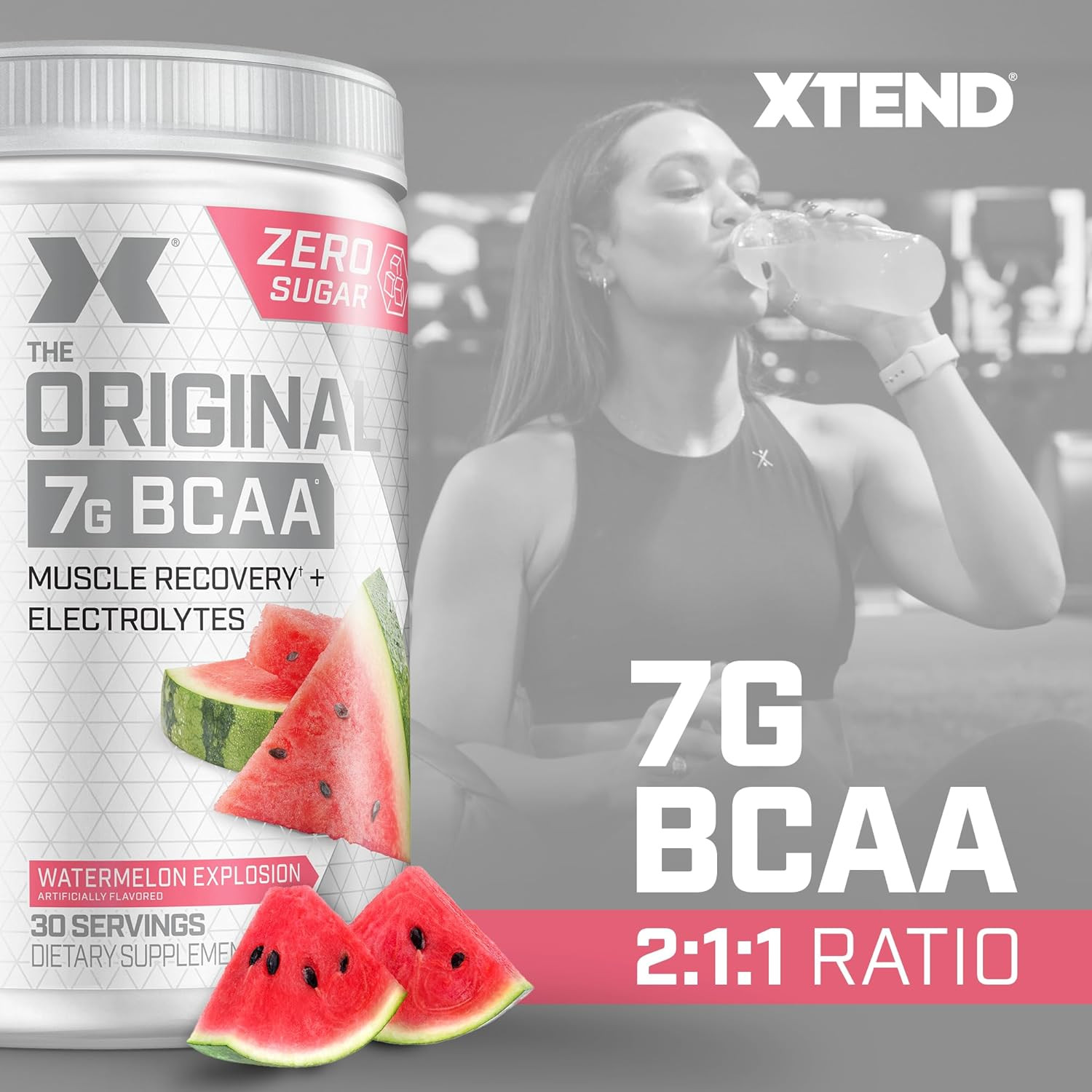 Watermelon Explosion BCAA Powder – Sugar-Free Post-Workout Recovery Drink -30 Se