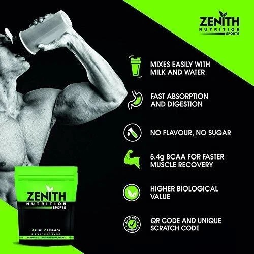 Zenith Nutrition Raw Whey Protein 80% With Digestive Enzymes Unflavored 1 Kg b23