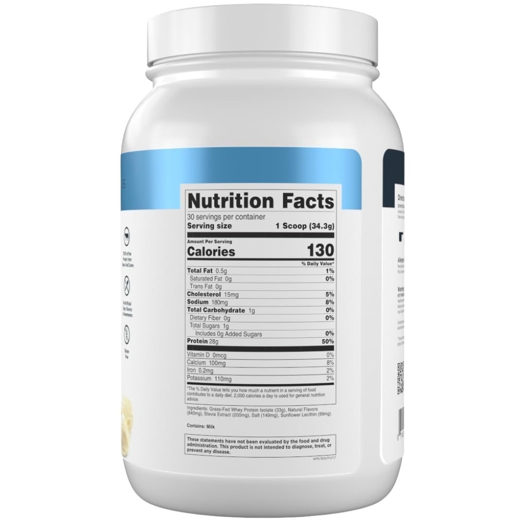 Transparent Labs Grass-Fed Whey Protein Isolate – Naturally Flavored, Gluten Fre