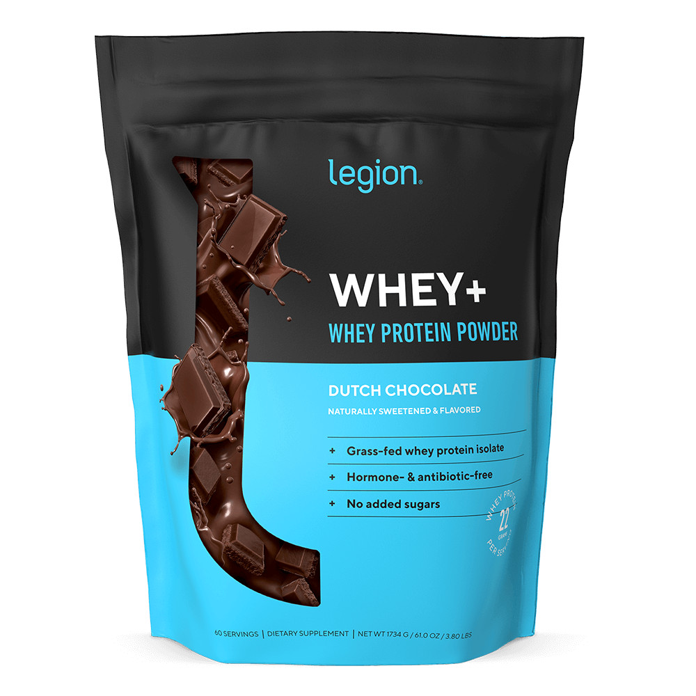 Legion Whey+ Whey Isolate Protein Powder, Dutch Chocolate, 60 Servings