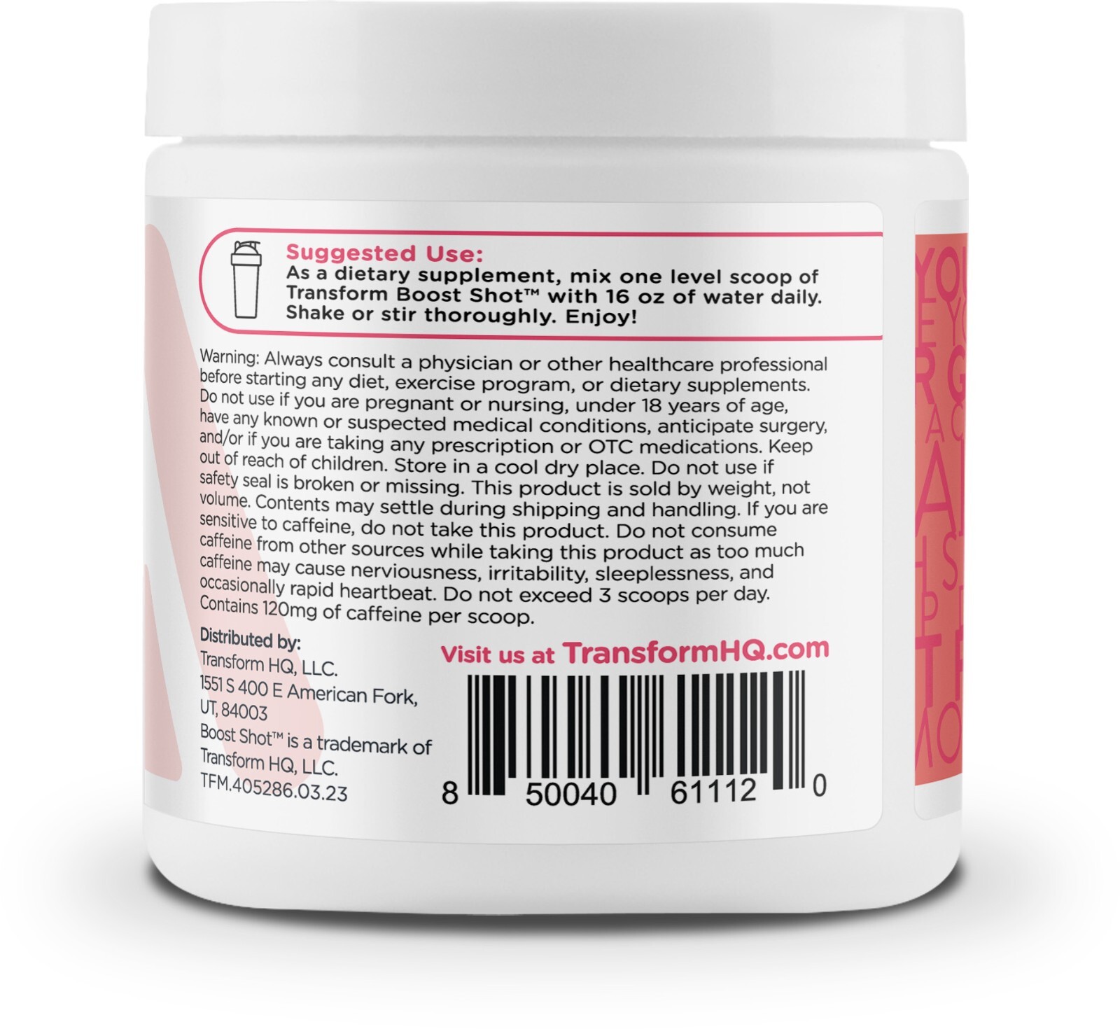 TransformHQ Everyday Boost Shot 28 Servings (Raspberry Lemonade)