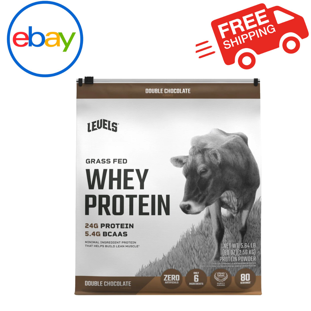 Levels Grass Fed Whey Protein Double Chocolate 5.64 lb Premium Protein Powder