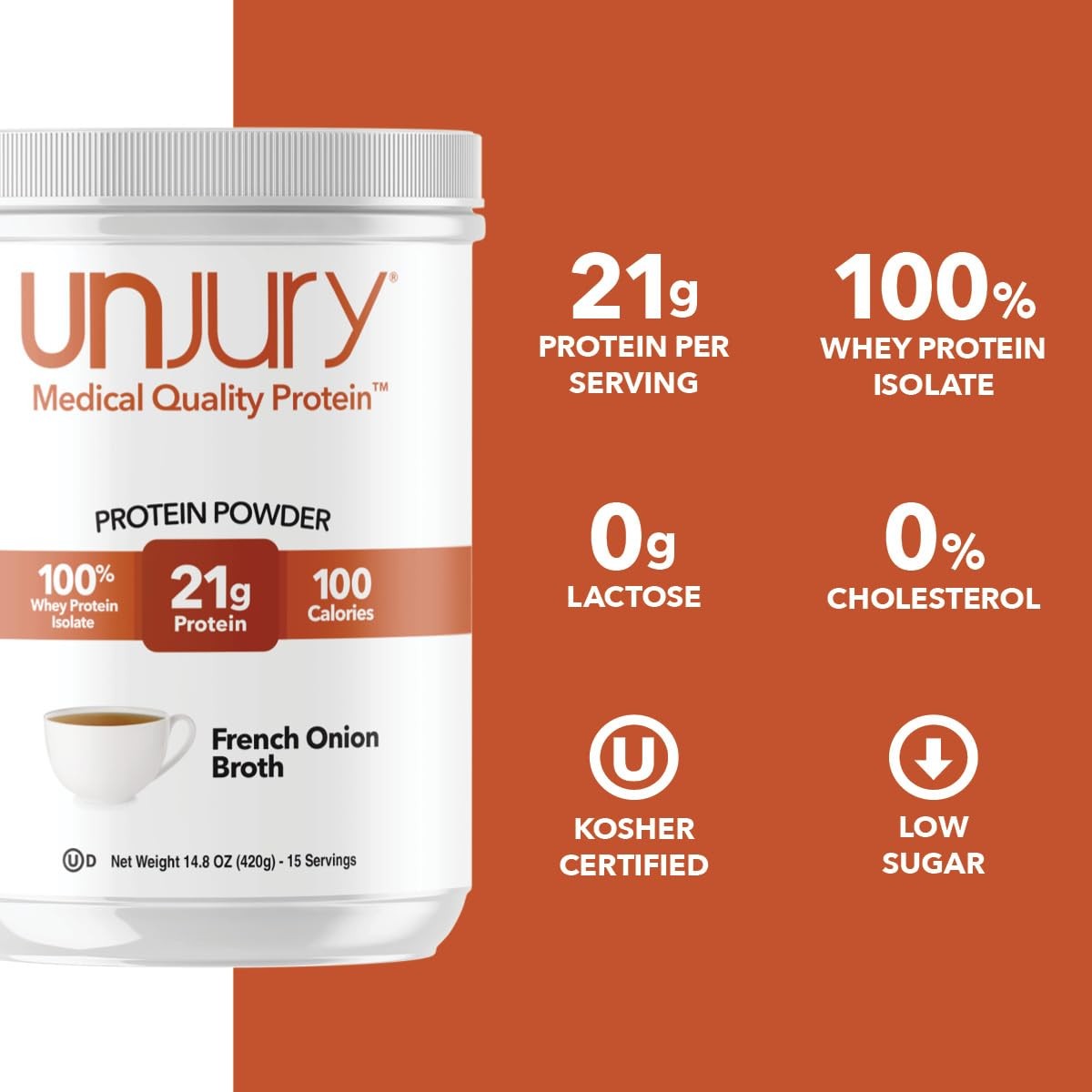 Unjury Whey Protein Powder | French Onion High Protein Soup | 21g 100% Whey I…