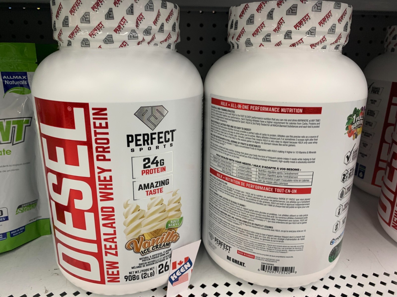 AiWawa CA, PERFECT Sports Whey Protein Powder 2 lbs (908 g) 26 Servings