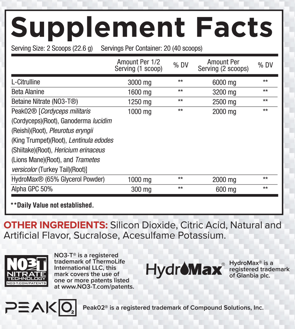 Core Nutritionals Pump Full-Spectrum/Non-Stim Pre-Workout 20serv (Sangria)