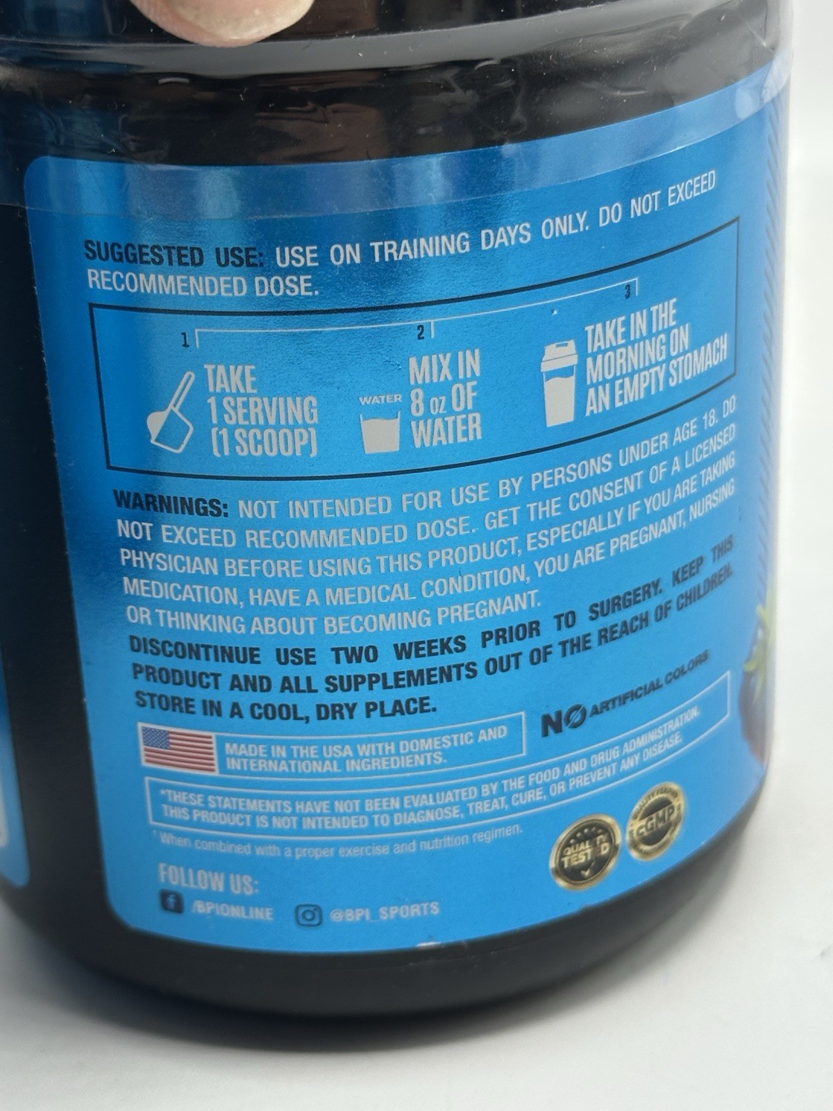 BPI Sports Best BCAA Shredded Blue Raz Muscle Recovery 9.7oz 25 Servings 5/27