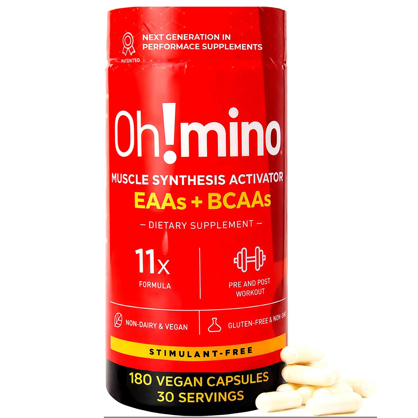 Ohmino Essential Amino Acids Supplement, StimulantFree Capsules, All 9 EAAs, …