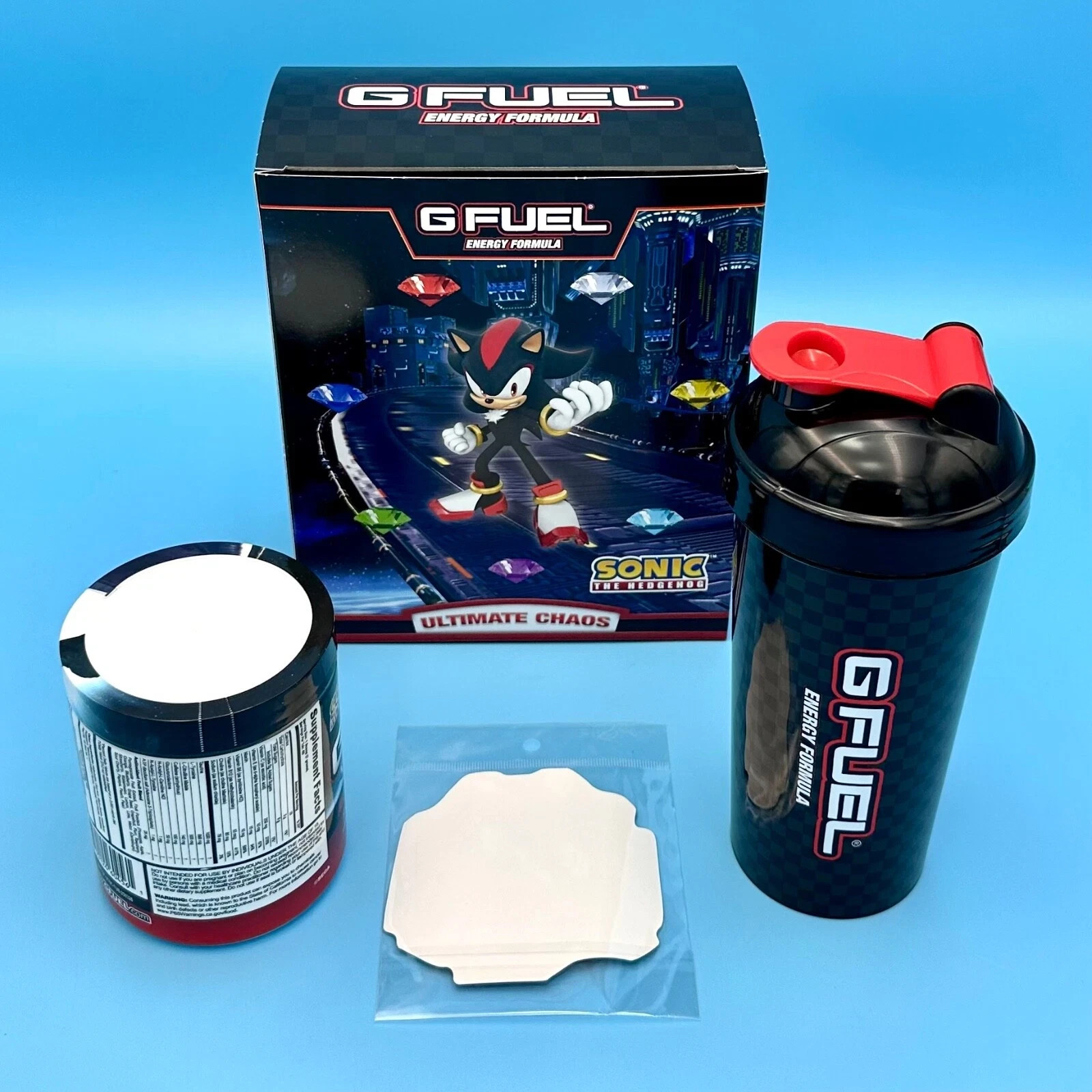 G Fuel Sonic the Hedgehog Shadow Ultimate Chaos Collector’s Box Tub Shaker Cup
