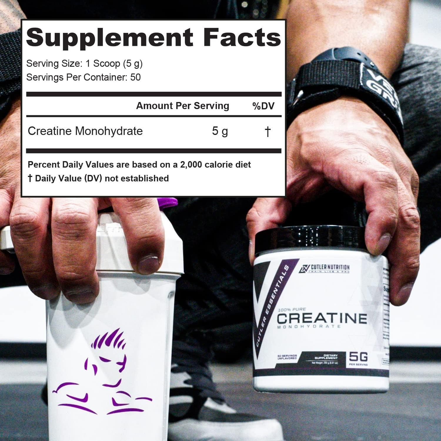 Pure Creatine Monohydrate – 5g for Muscle Growth & Strength – 50 Servings