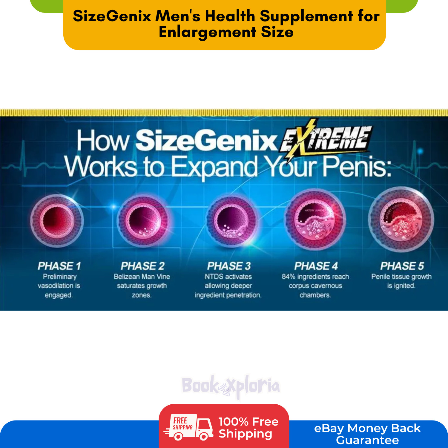 SizeGenix 60 Tabs Men’s Health Supplement for Enlargement Size SHIP FROM US FREE