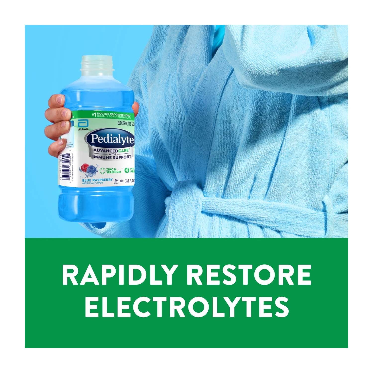 Pedialyte AdvancedCare Electrolyte Drink, Blue Raspberry, 1 Liter