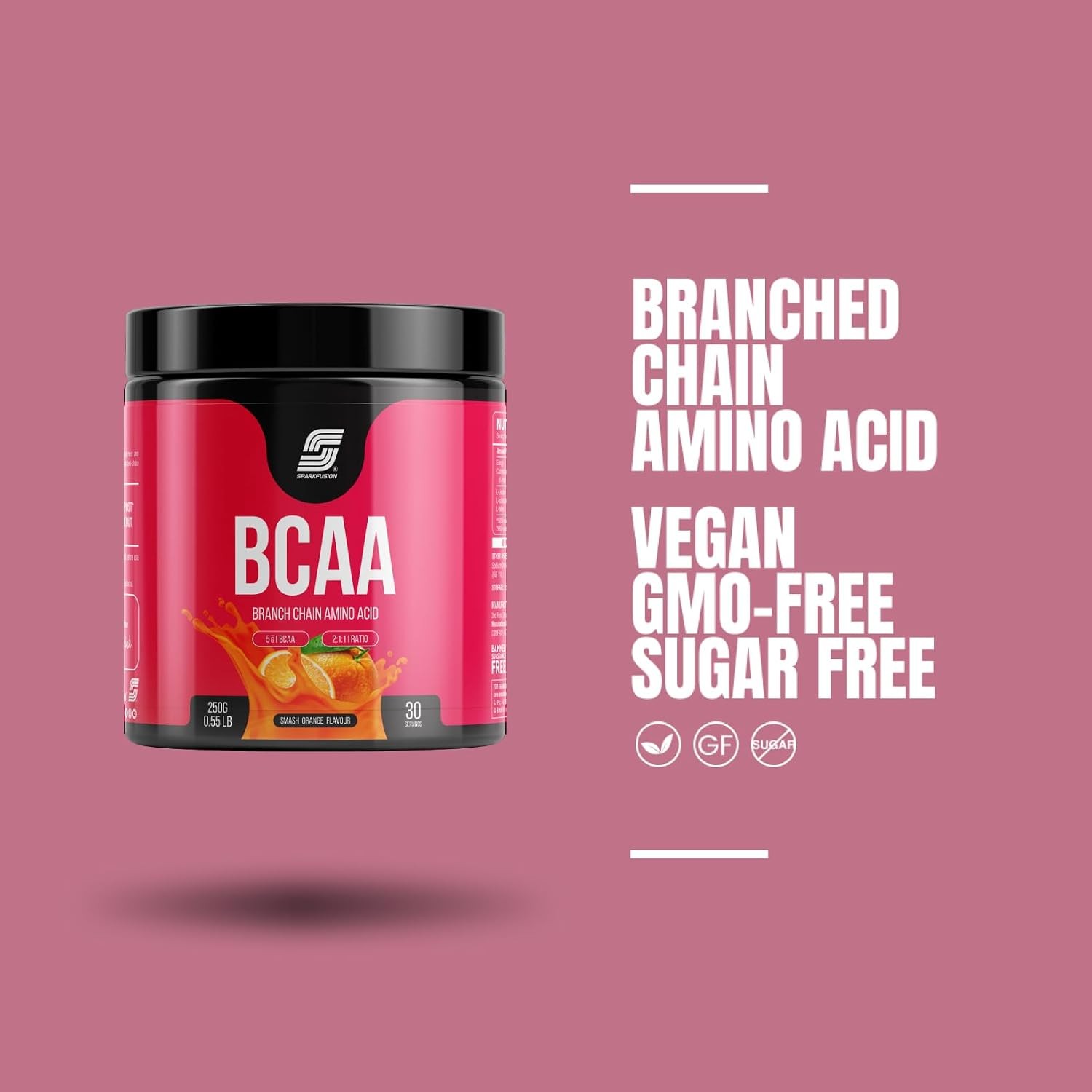 Sparkfusion BCAA Powder Smash Orange Flavour 250gm