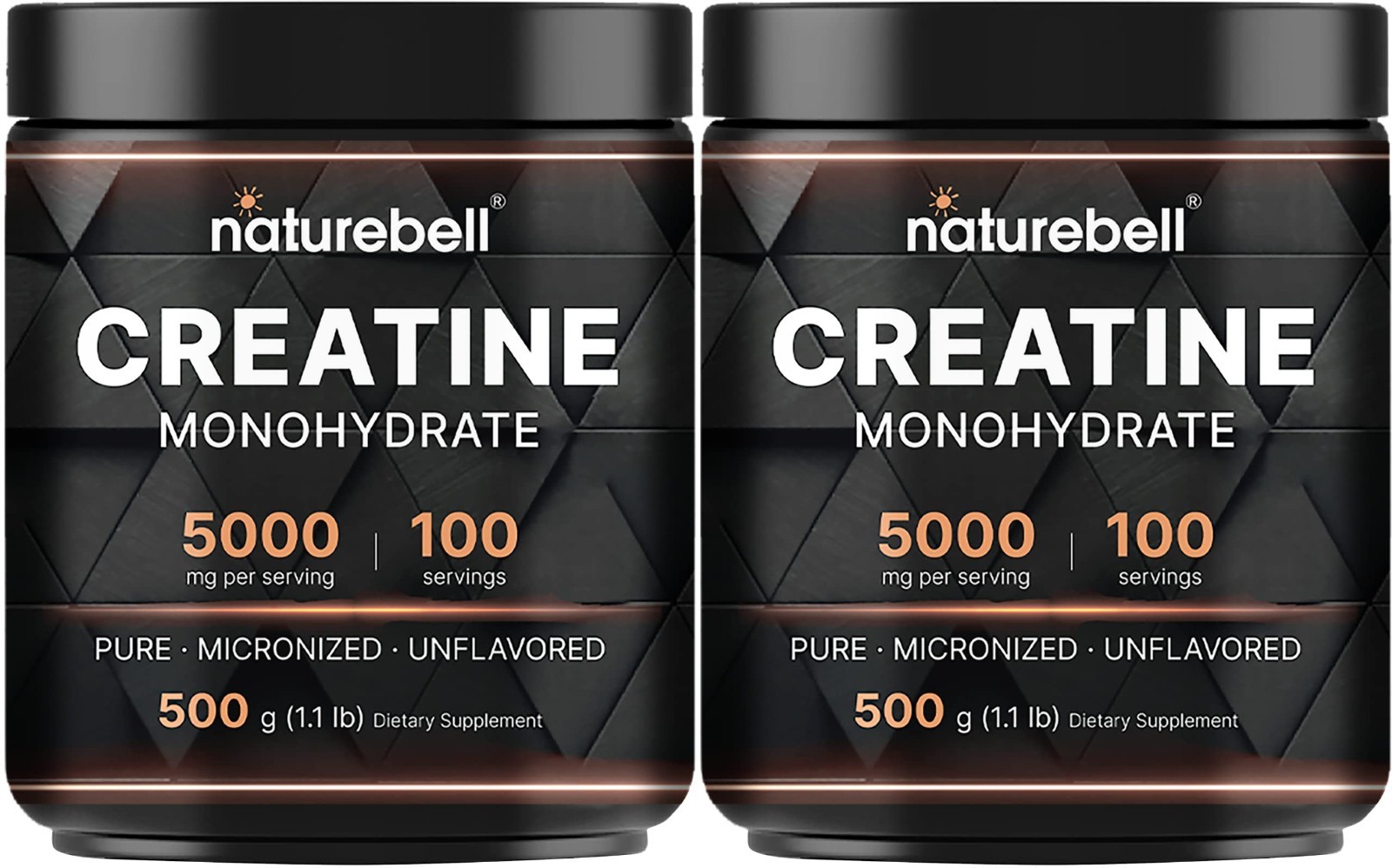 2 Pack Instant Creatine Monohydrate Powder 500g | Micronized, Pure, Unflavored |