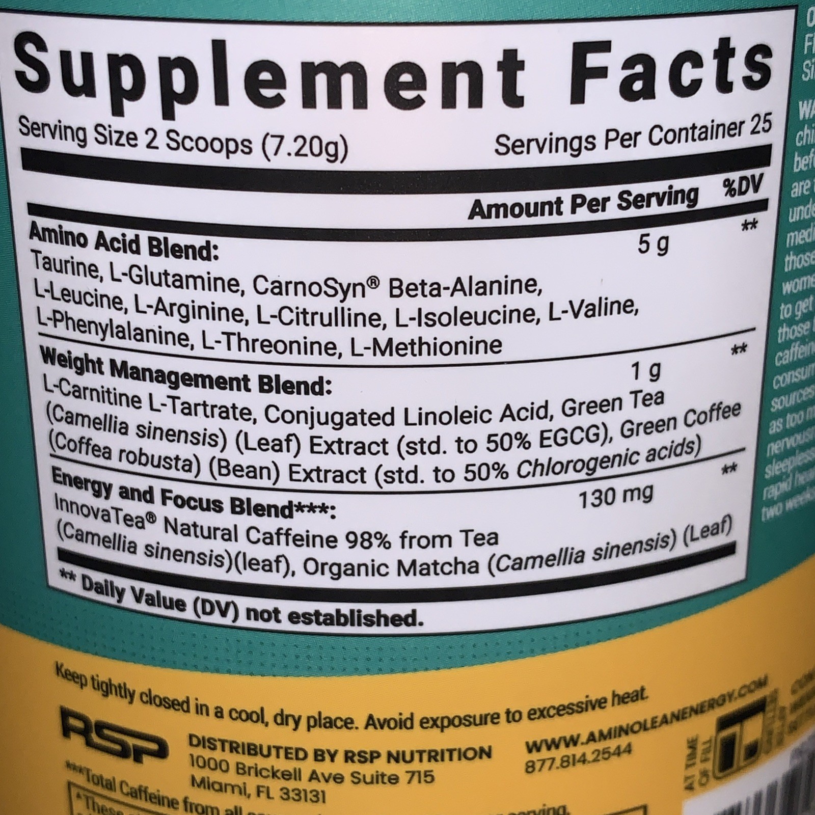 RSP Nutrition AminoLean x Smart Sweets Pre-Workout Energy Supplements Peach Ring