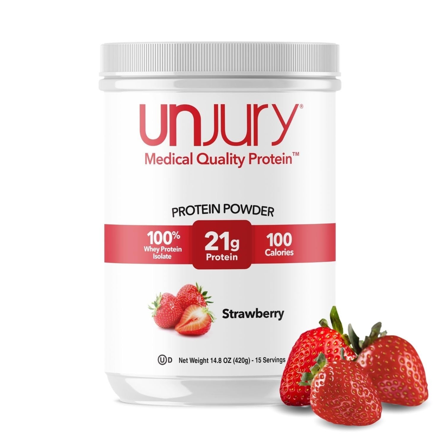 Unjury Whey Protein Powder | Strawberry | 21g 100% Whey Isolate Protein Powde…