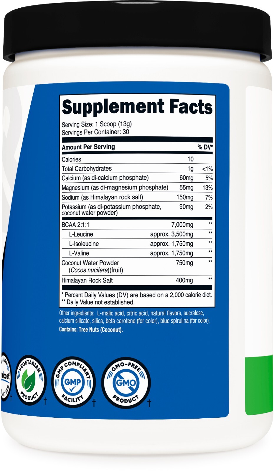 Nutricost BCAA+ Hydration Powder (Green Apple) 30 Servings