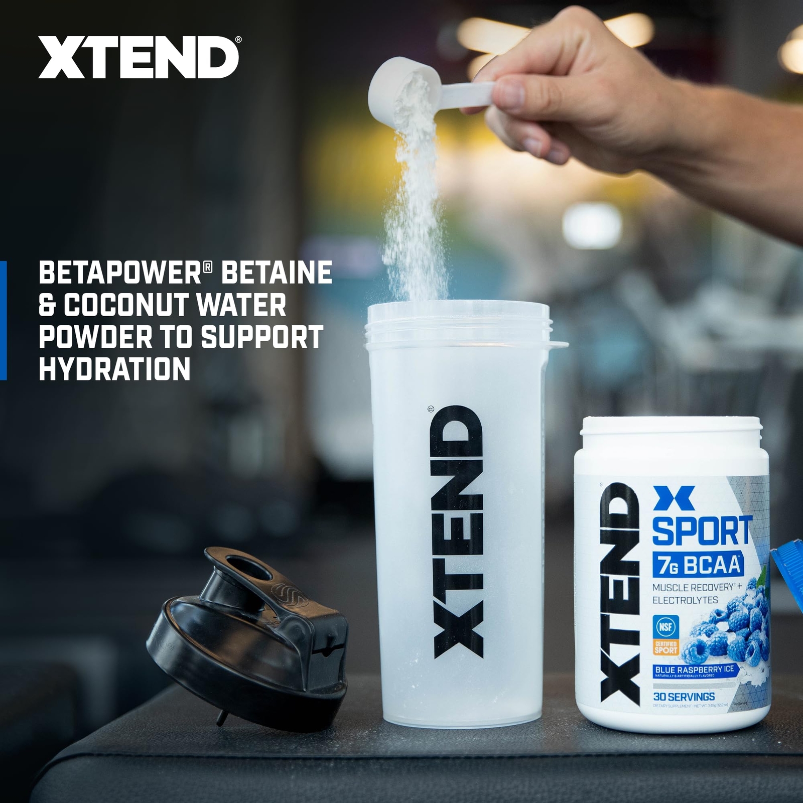 XTEND BCAA Powder Blue Raspberry Ice 30 Servings Sugar Free Muscle Recovery