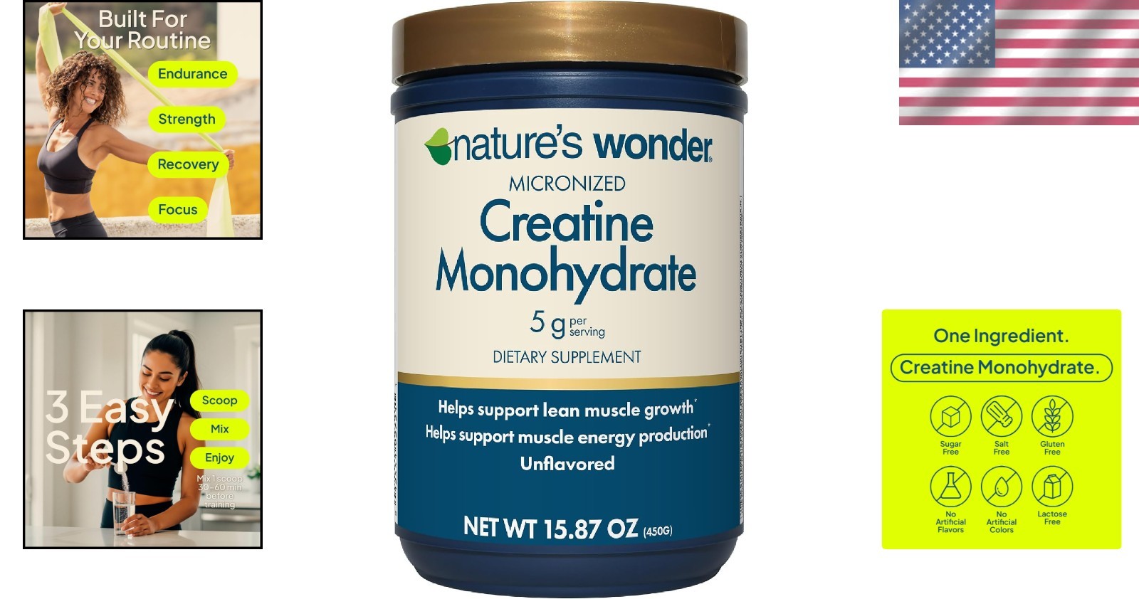 Lean Muscle Growth & Recovery with Micronized Creatine – Easy-Mix Formula, 450g