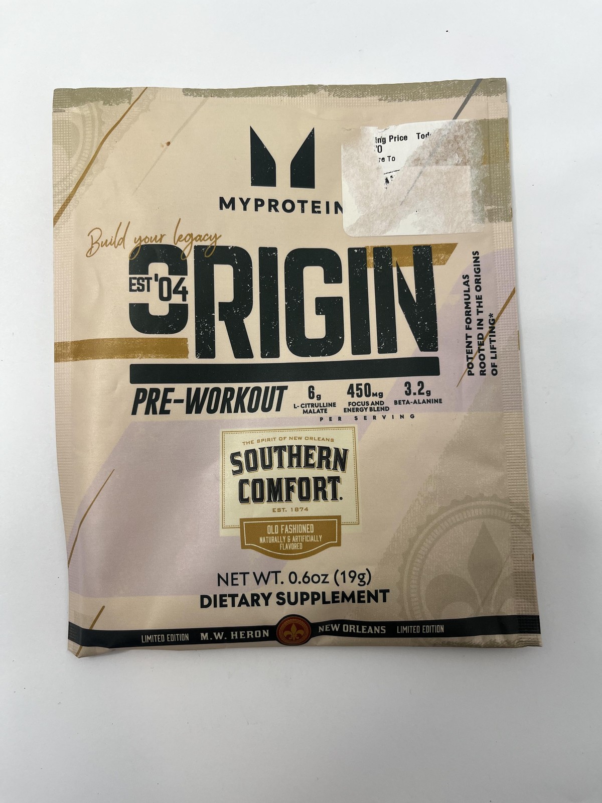 10pk Myprotein Origin Pre-Workout Southern Comfort 0.6oz Sachets Exp 08/26