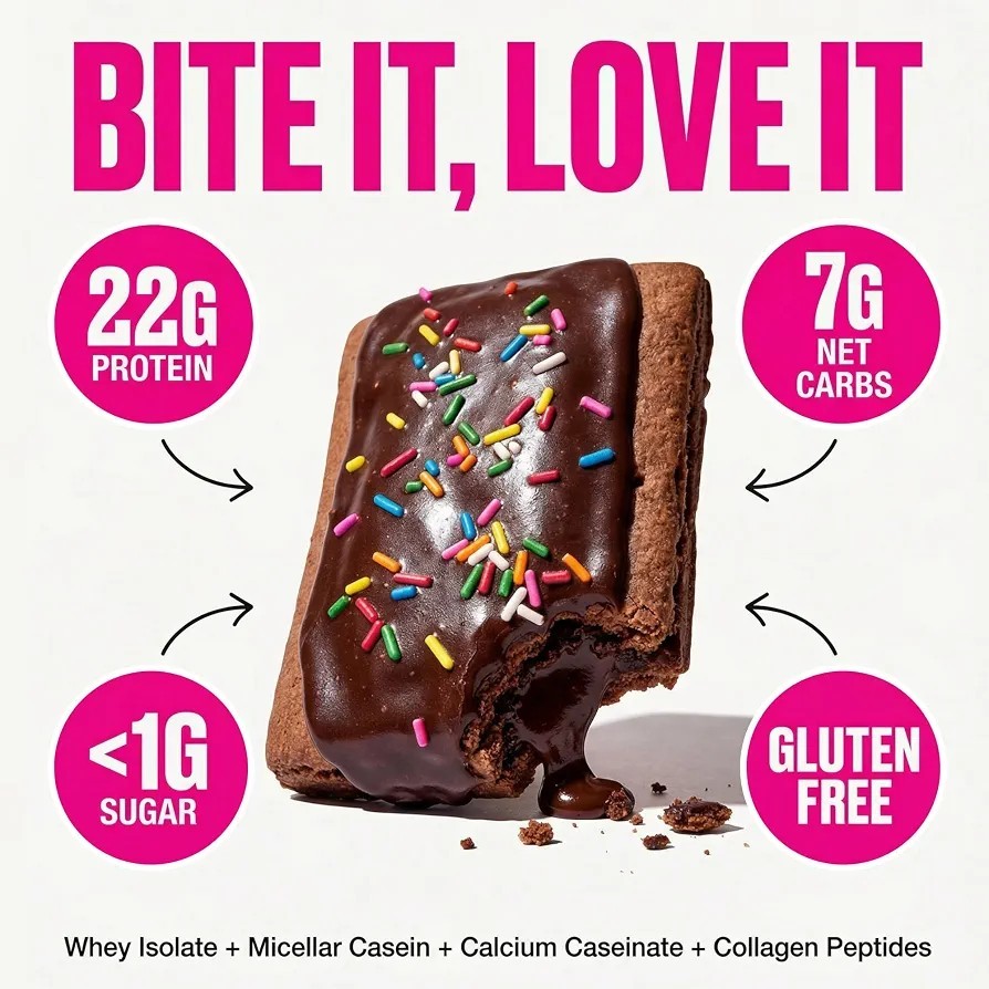 Legendary Foods Double Chocolate 22g Protein Pastry, Low Carb, 0g Sugar, Keto
