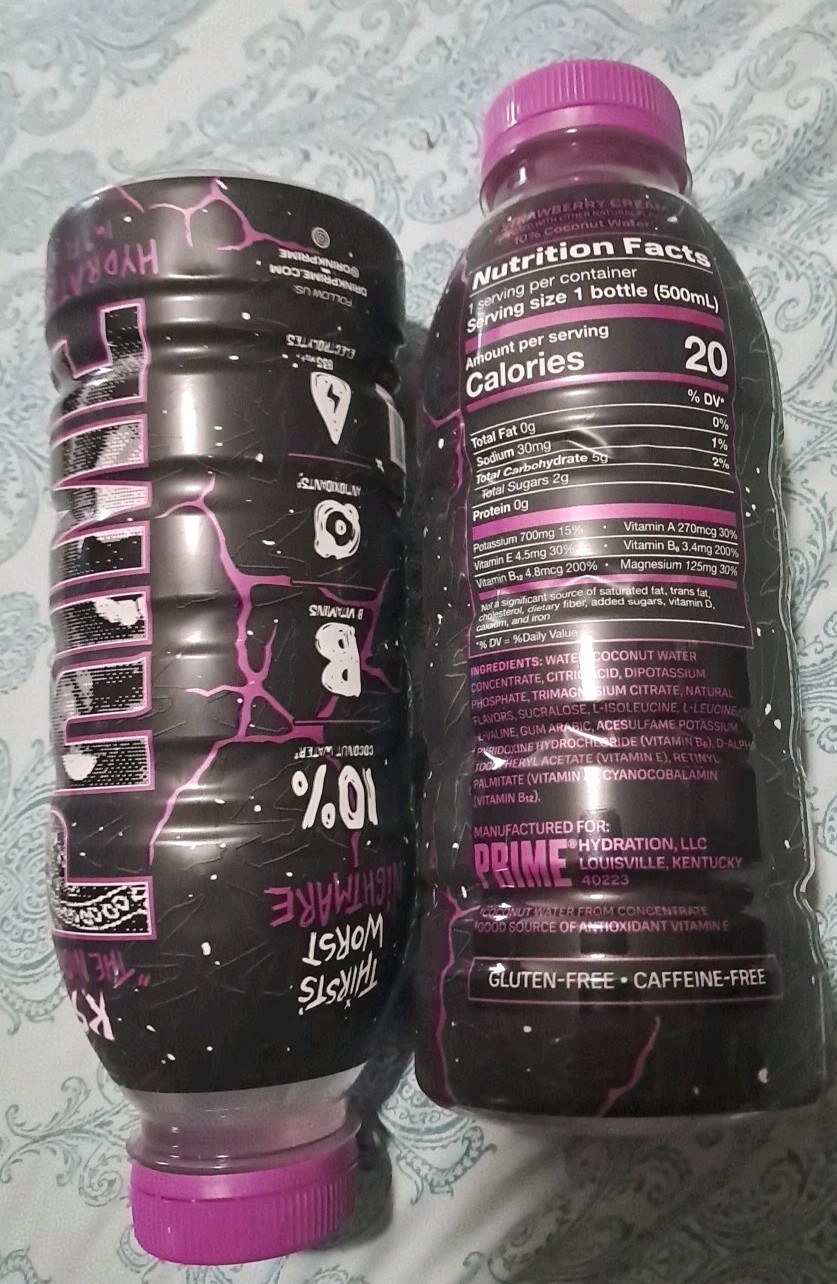 2x Lot of KSI “The Nightmare” PRIME Hydration Drink 16.9 fl. oz. FREE SHIPPING!!