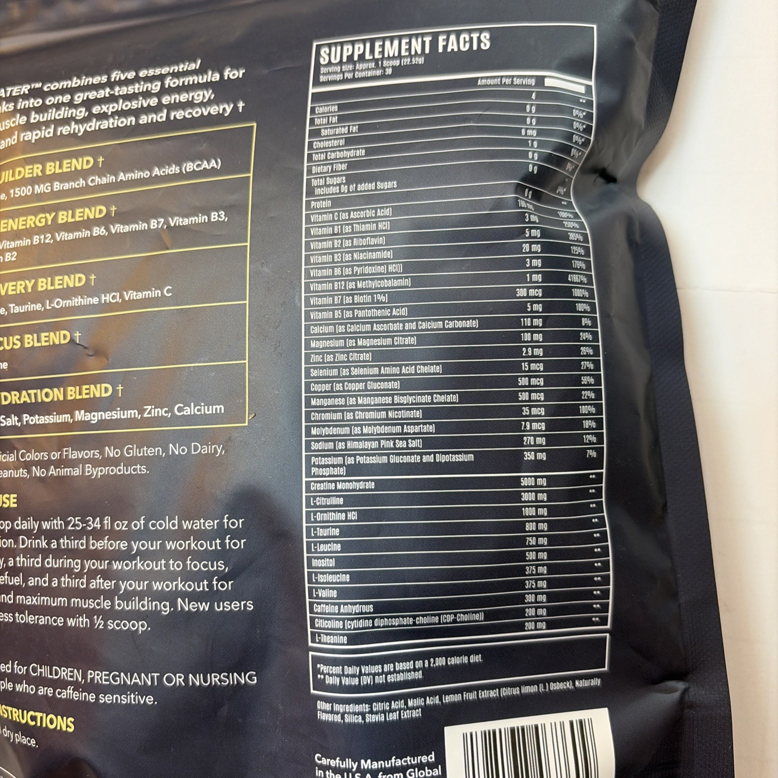 MUSCLE WATER Pre Workout Powder | Muscle + Pump + Energy