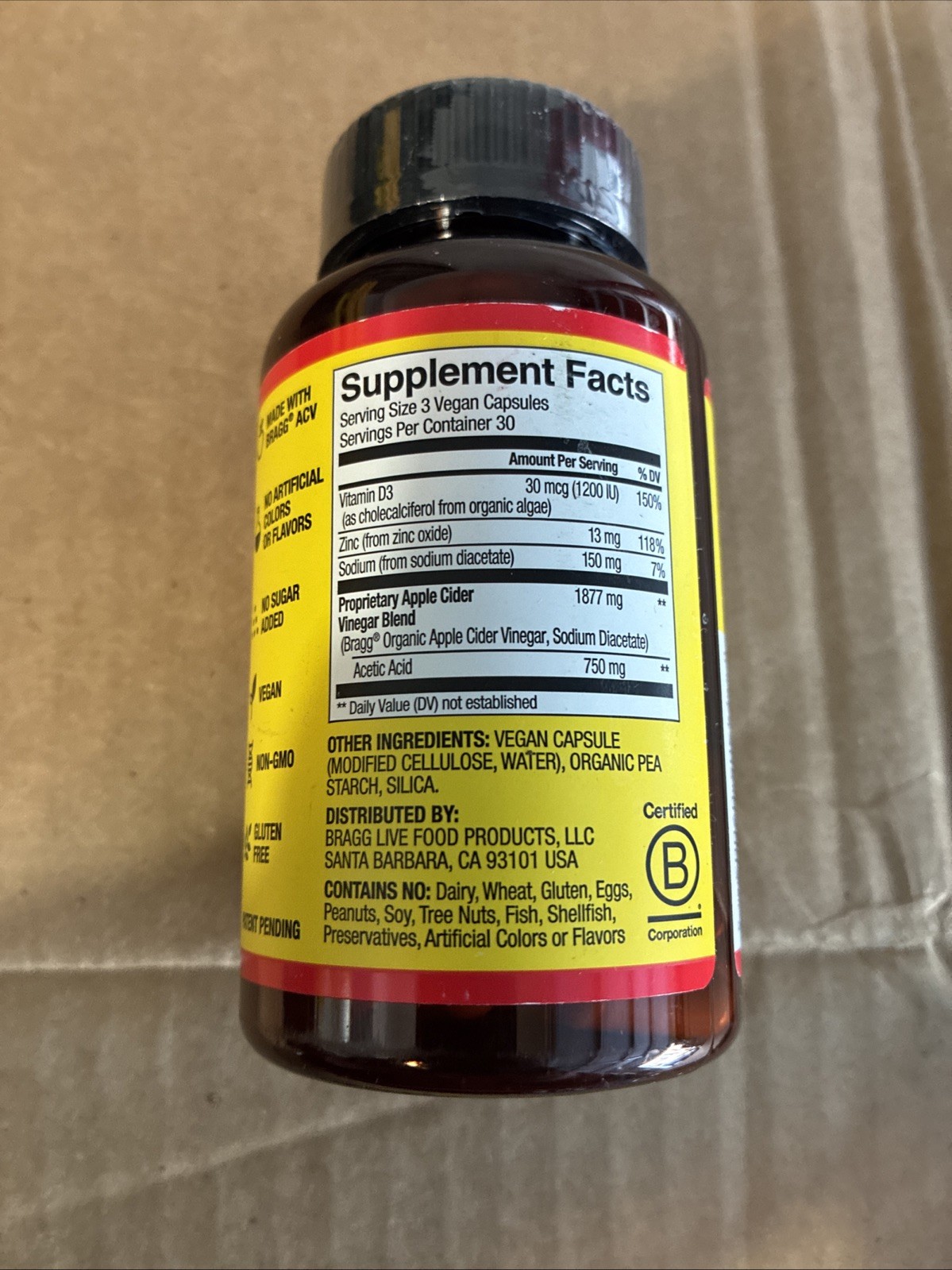 Apple Cider Vinegar With Vitamin D3 Boost Immune Weight Management 90 Capsules