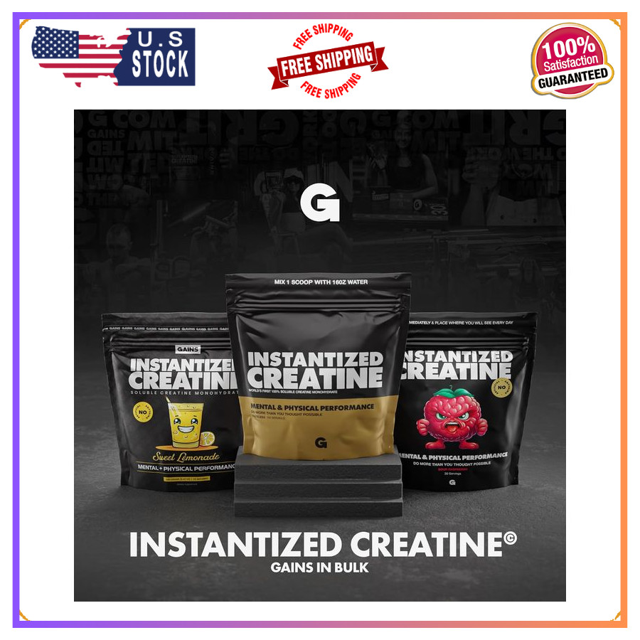 Gains in Bulk Creatine Monohydrate Powder Unflavored 100 Servings