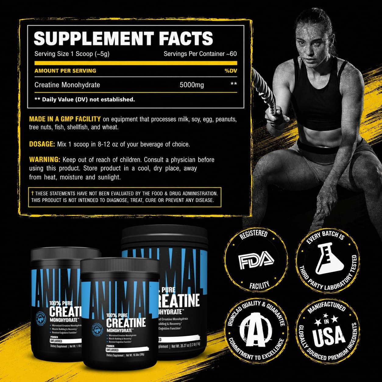 Micronized Creatine Monohydrate Powder 300g – Boost Muscle Recovery & Energy, Un