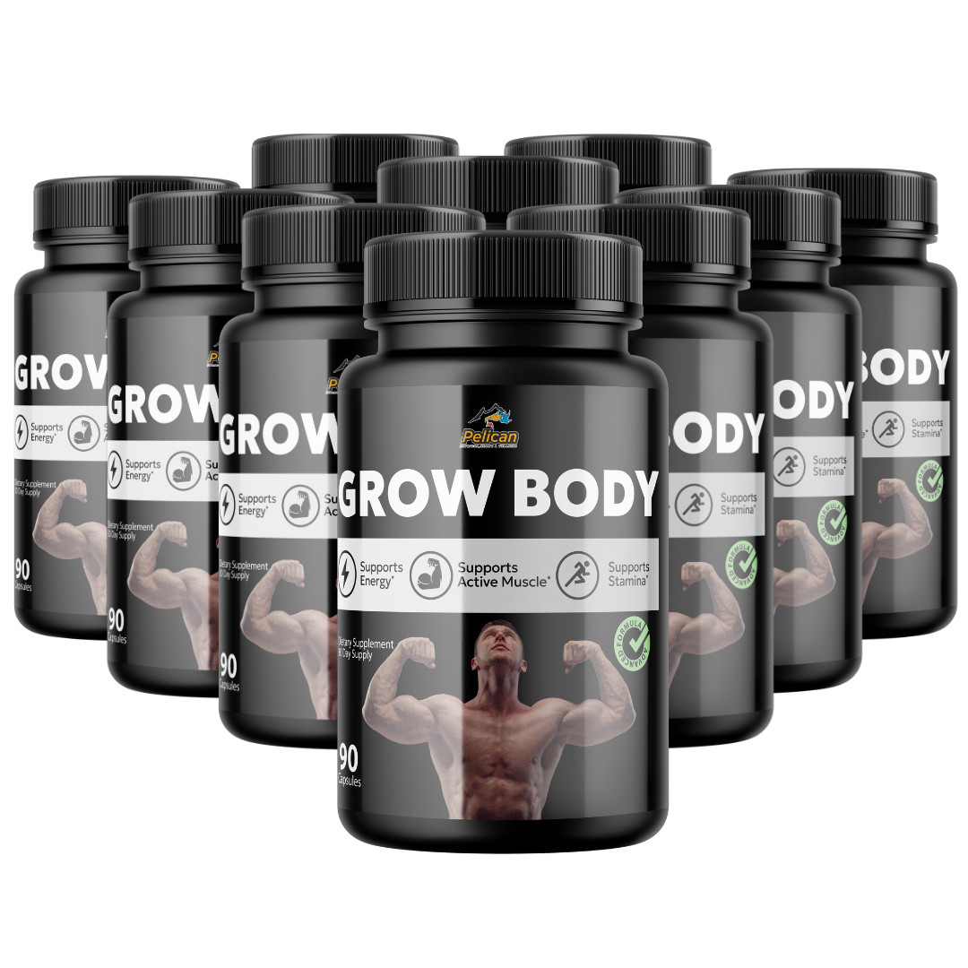Grow Body- Bodybuilding & Men’s Health Support- 10 Bottles- 900 Capsules