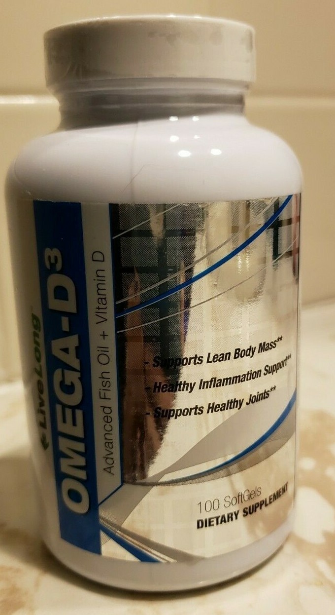 Live Long – OMEGA D3 – Advanced Fish Oil & Vitamin D – 100 Softgels – Ex 11/2025
