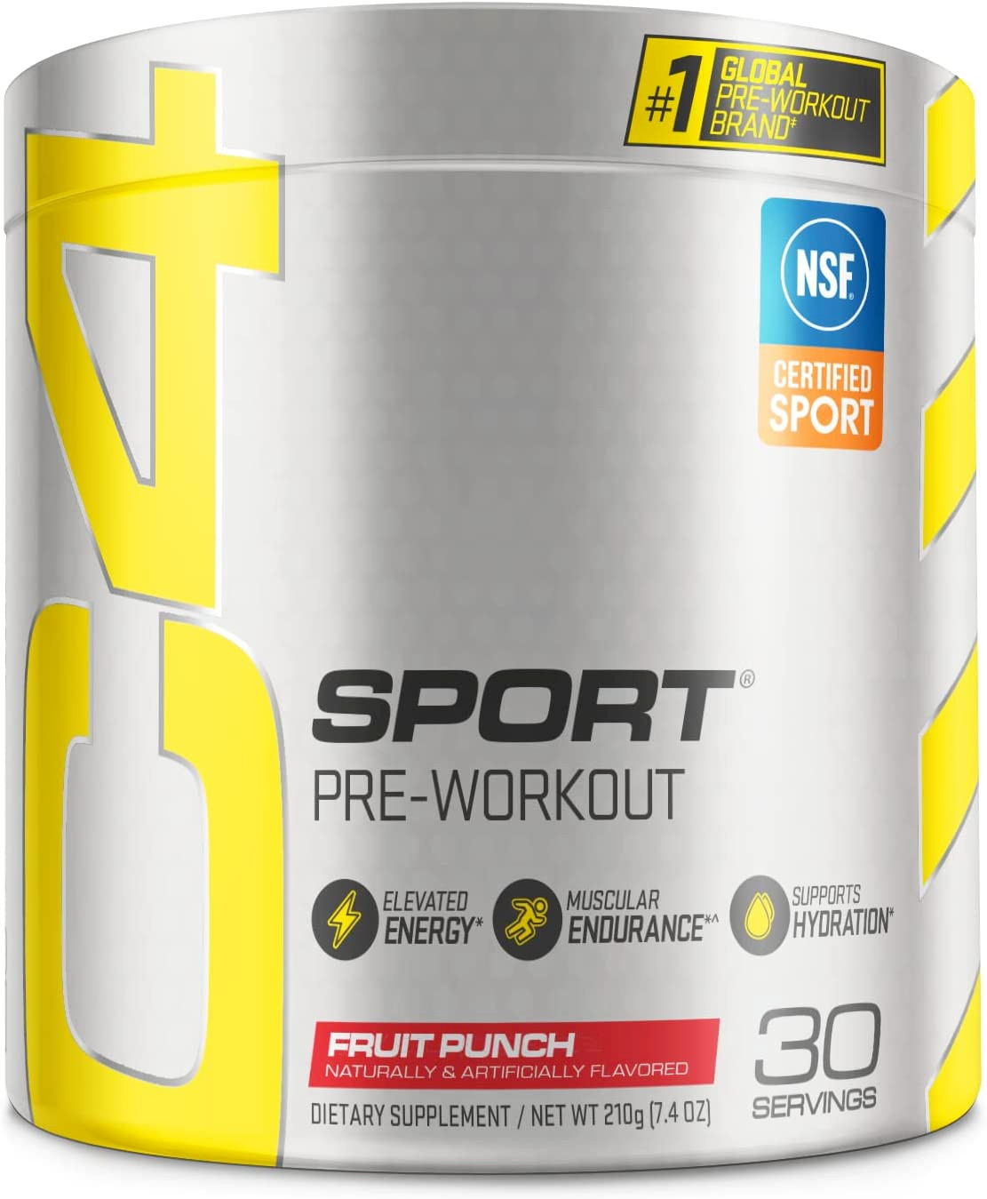 2 CANs -Cellucor C4 Sport Pre Workout Powder Fruit NSF Certified Sport, 30x2srv