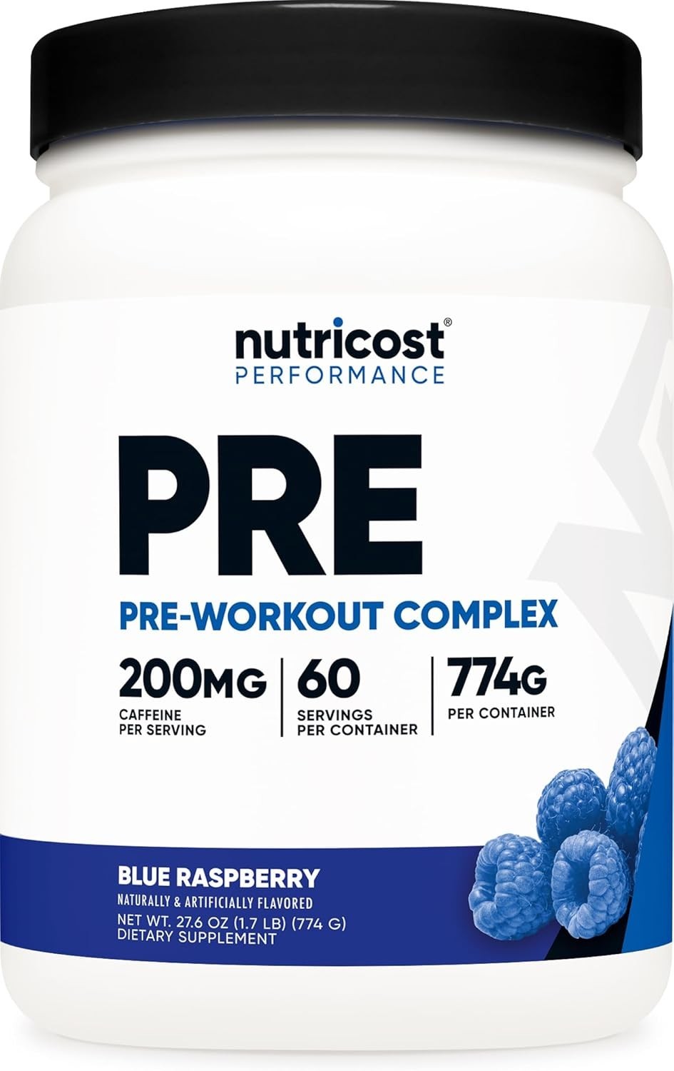 Delicious Blue Raspberry Pre-Workout Supplement – 32oz, 60 Servings, Gluten Free
