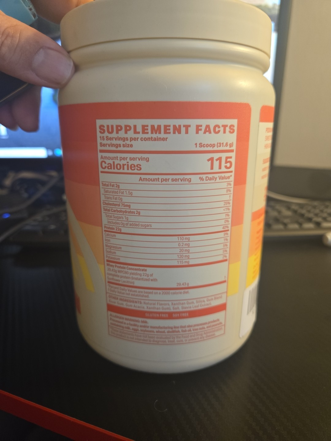 Podium Nutrition Whey Concentrate Protein Powder Vanilla Ice Cream 15 Serving