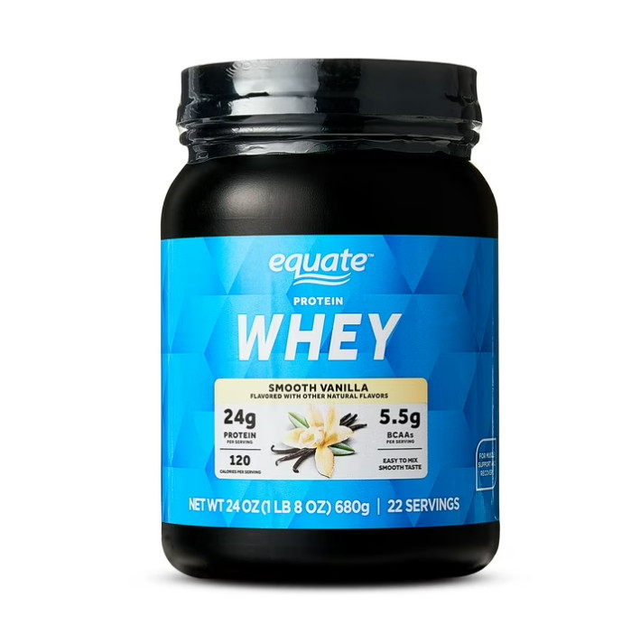 2 Pack Equate Whey Protein Powder, Smooth Vanilla, 24 oz Pk